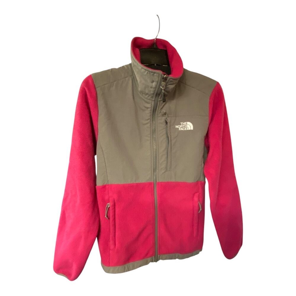 The North Face Womens Size S Denali Polartec Fleece Jacket Hot Pink Gray Zip Up